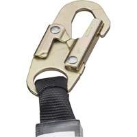 SA-5502-6 Shock Absorbing Lanyard, 6', Form Hook Center, Snap Hook Leg Ends, Galvanized Steel Action Paper
