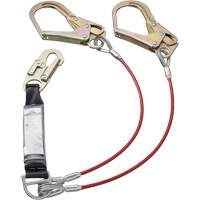 SA-55522-4 PVC-Coated Shock Absorbing Lanyard, 4', Form Hook Center, Snap Hook Leg Ends, Galvanized Steel Action Paper