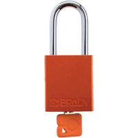 Cadenas de verrouillage de s&eacute;curit&eacute; Velocity Plus, Orange, Cl&eacute;s identiques, Aluminium, Largeur de 1-1/2" Action Paper