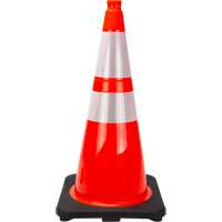 Premium Traffic Cone, 28", Orange, 4" & 6" Reflective Collar(s) Action Paper