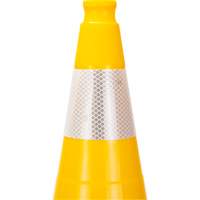Premium Traffic Cone, 28", Yellow, 4" Reflective Collar(s) Action Paper