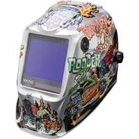 Masque de soudage VIKING 3350 Hot Rodders, 3,74" lo x 3,34" la Champ de vision, Teinte 5 - 13 Action Paper