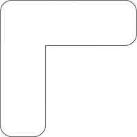 Floor Marking Shapes, L, 7" L x 3.5" W, White, Vinyl Action Paper