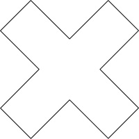 Floor Marking Shapes, Cross, 9.5" L x 3.5" W, White, Vinyl Action Paper