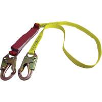 External Energy Absorber Lanyard with 3/4" Hook, 6', Snap Hook Center, Snap Hook Leg Ends, Polyester Action Paper