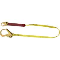 External Energy Absorber Lanyard with 2-1/4" Hook, 6', Snap Hook Center, Snap Hook Leg Ends, Polyester Action Paper