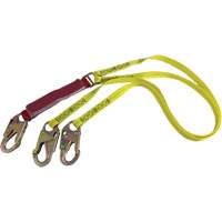 External Energy Absorber Lanyard with 3/4" Hooks, 6', Snap Hook Center, Snap Hook Leg Ends, Polyester Action Paper
