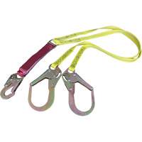 External Energy Absorber Lanyard with 2-1/4" Hooks, 6', Snap Hook Center, Snap Hook Leg Ends, Polyester Action Paper
