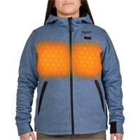M12 Heated Hoodie with Battery, Women's, Medium, Blue, Poly-Cotton Action Paper