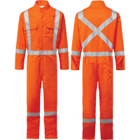 Bizflame&reg; 88/12 Iona 7 oz. FR510 FR Coverall, Size 36, Orange Action Paper