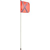 Heavy-Duty Safety Whip, Threaded Mount, 5' High, Orange with Reflective X Action Paper