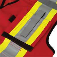 6678 High-Visibility Antimicrobial Mesh-Back Surveyor Vest, Red, Small, Polyester Action Paper