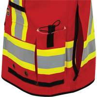 6678 High-Visibility Antimicrobial Mesh-Back Surveyor Vest, Red, Small, Polyester Action Paper