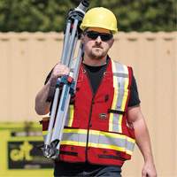 6678 High-Visibility Antimicrobial Mesh-Back Surveyor Vest, Red, Small, Polyester Action Paper