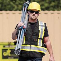 6679 High-Visibility Antimicrobial Mesh-Back Surveyor Vest, Black, Small, Polyester Action Paper