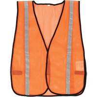 Compact Mesh Safety Vest, High Visibility Orange, Polyester Action Paper