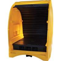 4-Drum Hard Cover Spill Pallet, 68.11" L x 61.61" W x 83.07" H, 1433 lbs. Load Capacity Action Paper