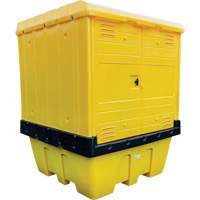 Hard Cover IBC Spill Pallet, 70" L x 70" W x 90" H, 1135 lbs. Load Capacity Action Paper