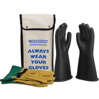 Class 1 Rubber Electrical Glove Kit, 8, 14" L, 37 cal/cm², NFPA 70E Action Paper