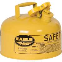 Safety Can for Diesel, Type I, Galvanized Steel, 2 US gal., Yellow, FM Approved/UL/ULC Listed Action Paper
