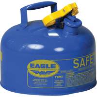 Safety Can for Kerosene, Type I, Galvanized Steel, 2.5 US gal., Blue, FM Approved/UL/ULC Listed Action Paper