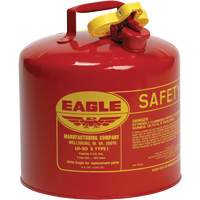 Safety Can for Flammables, Type I, Galvanized Steel, 5 US gal., Red, FM Approved/UL/ULC Listed Action Paper