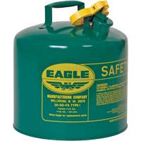 Safety Can for Combustibles, Type I, Galvanized Steel, 5 US gal., Green, FM Approved/UL/ULC Listed Action Paper