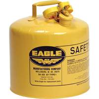Safety Can for Diesel, Type I, Galvanized Steel, 5 US gal., Yellow, FM Approved/UL/ULC Listed Action Paper