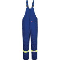 Bizflame&reg; 88/12 Insulated Bib Pants, Cotton/Nylon, Small, Blue Action Paper