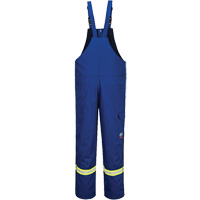 Bizflame&reg; 88/12 Insulated Bib Pants, Cotton/Nylon, Small, Blue Action Paper
