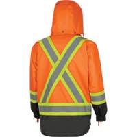 5056 Pioneer&reg; Yukon 7-in-1 Waterproof Winter Safety Parka, Polyester, Black/High Visibility Orange, X-Small Action Paper