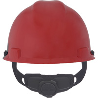 Specialty V-Gard&reg; Hard Hat, Ratchet Suspension, Black/Red Action Paper