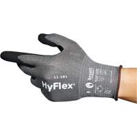 HyFlex&reg; 11-581 Ultra-Lightweight Industrial Gloves, Size 6, 21 Gauge, Nitrile Coated, Nylon/HPPE/Tungsten/Spandex Shell, ASTM ANSI Level A6 Action Paper