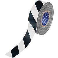 ToughStripe&reg; Max Floor Marking Tape, 2" x 100', Polyester, Black and White Action Paper