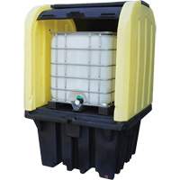 Yellow Roll Top Hardcover Spill Pallet, 65" L x 65" W x 101" H, 5000 lbs. Load Capacity Action Paper