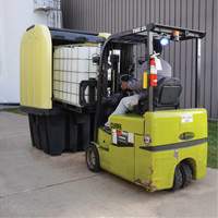 Yellow Roll Top Hardcover Spill Pallet, 65" L x 65" W x 101" H, 5000 lbs. Load Capacity Action Paper