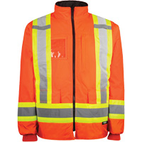 High-Visibility 7-in-1 Jacket, Polyester, High Visibility Orange, X-Small Action Paper