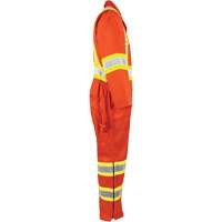 High-Visibility Unlined Coveralls, Small, High Visibility Orange Action Paper