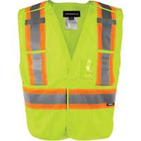 High-Visibility 5-Point Tear Away Vest, High Visibility Orange, Medium/Small, Polyester Action Paper