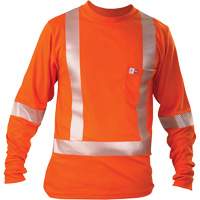 Long-Sleeved T-Shirt, Small, Orange Action Paper