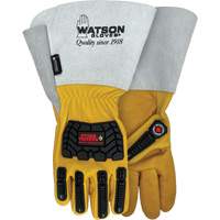 Storm Trooper Water-Resistant Gloves, Small, Cowhide Palm, Gauntlet Cuff Action Paper