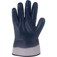 Gants bleu marine avec manchettes renforc&eacute;es &agrave; entoilage coll&eacute; Horizon, Moyen, R&ecirc;vetement Nitrile, Enveloppe en Jersey/Coton Action Paper