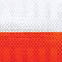 High Intensity Grade Flexible Work Zone Sheeting 382VHIP, 5" W x 150' L, Orange and White Action Paper