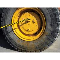 HAZLOK Safety Barrier System, Plastic, Magnetic Mount, 30', Black and Yellow Tape Action Paper
