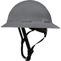 LIDGUARD&reg; Full Brim Hardhat with Chinstrap, Meets CSA Type 1, Ratchet Suspension, Vented Action Paper