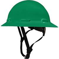 LIDGUARD&reg; Full Brim Hardhat with Chinstrap, Meets CSA Type 1, Ratchet Suspension, Vented Action Paper