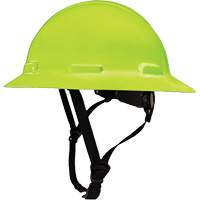 LIDGUARD&reg; Full Brim Hardhat with Chinstrap, Meets CSA Type 1, Ratchet Suspension, Vented Action Paper