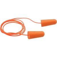 SEALTEC33 Orange Tapered PU Foam Disposable Earplugs, Corded, Bulk - Box, 33 dB NRR, One-Size Action Paper