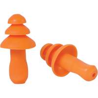 Bouchons d'oreilles r&eacute;utilisable &agrave; triple bride en TPR orange SEALTEC TipGrip, Sans cordon, Vrac - Boîte, 26 dB dB NRR, Taille unique Action Paper
