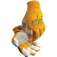 Caiman&reg; Premium TIG/MIG Welder's Gloves with Hook & Loop Closure, Split Cowhide, Size Medium Action Paper